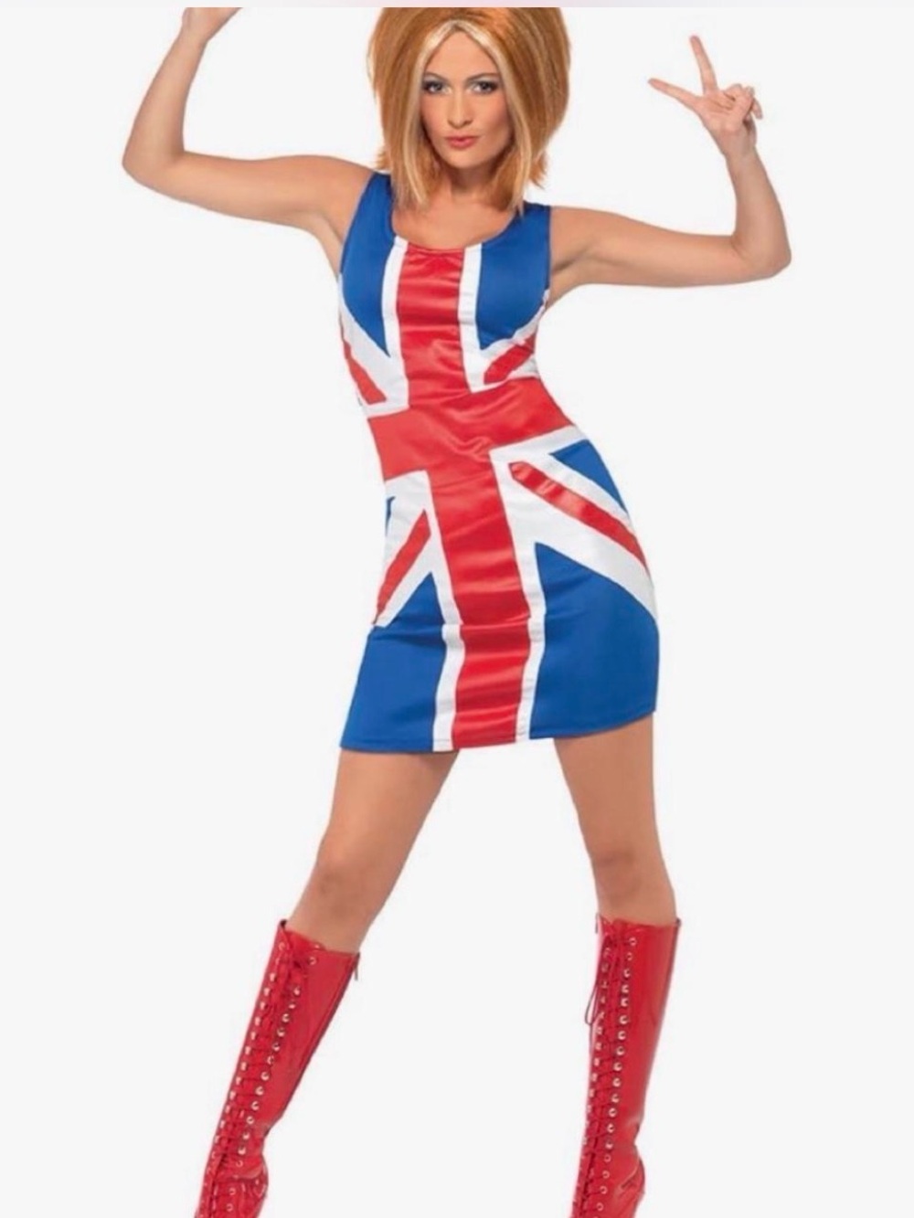 Ginger Power 1990s Union Jack Spice Girls Dress M